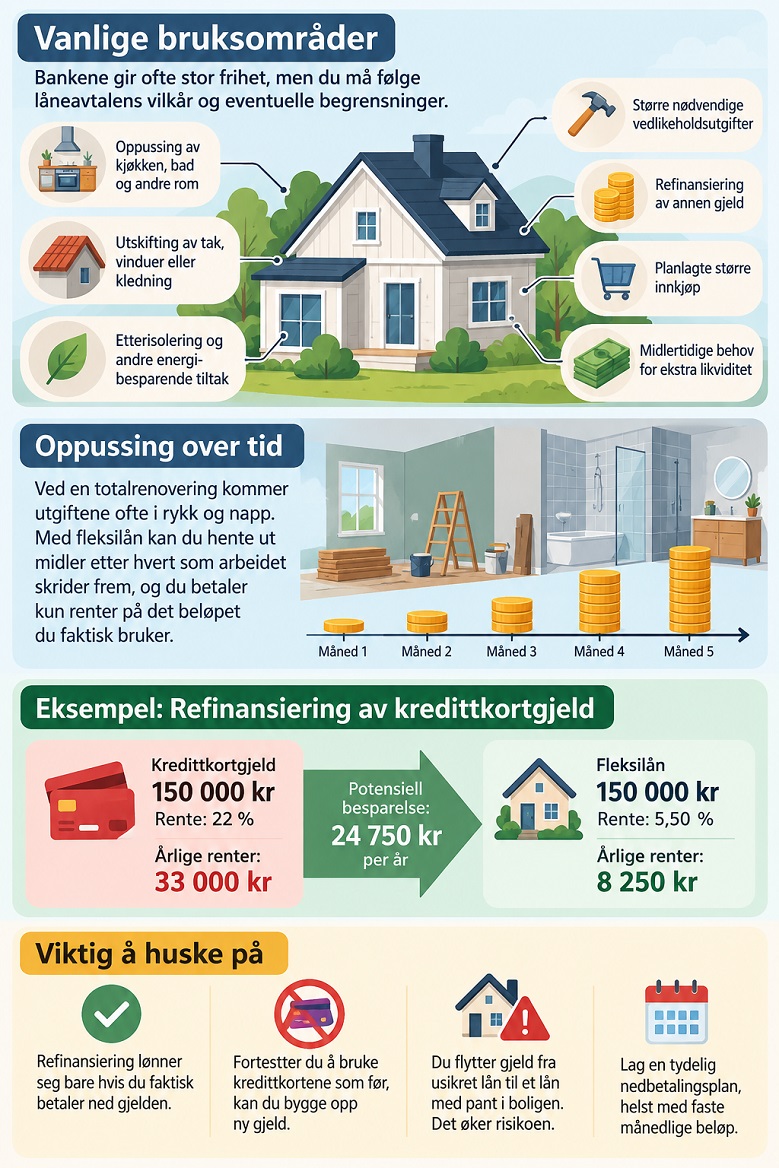 Hva kan du bruke et fleksilån til?